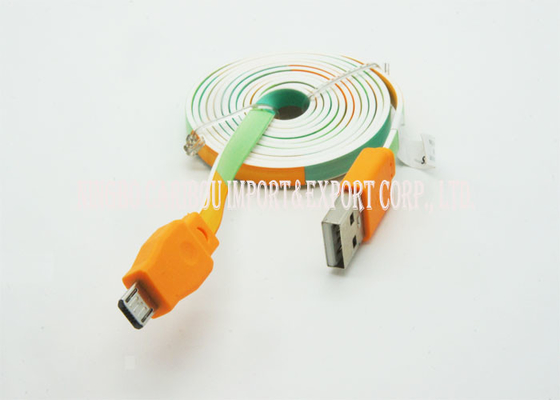 Flache Nudel Mikro-daten-Kabel-buntes kundengebundenes Muster USBs schnelles Aufladungs